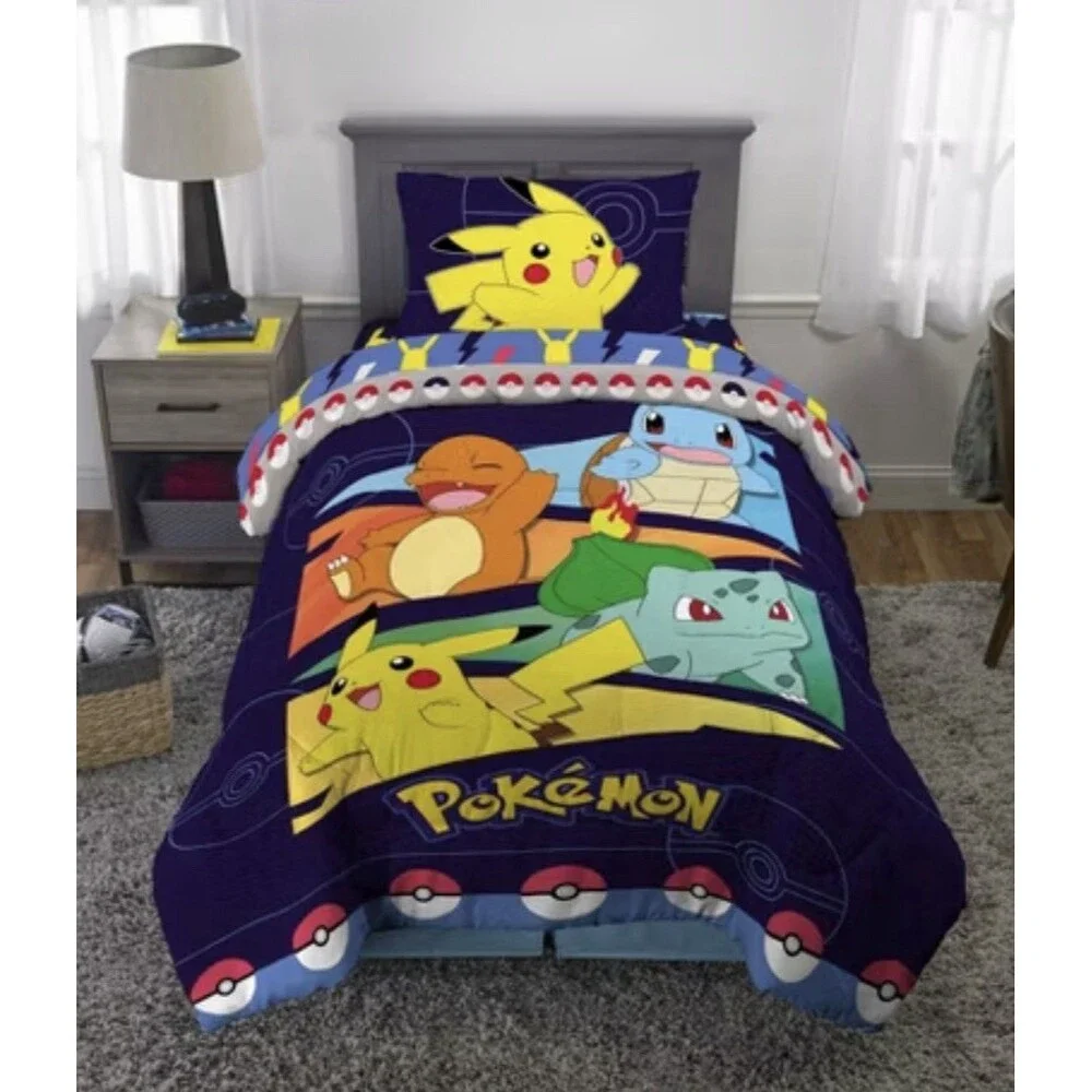 Twin Pokemon Groove Reversible Kids' Comforter Pikachu
